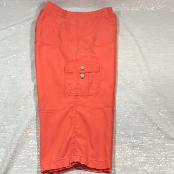 🌺SZ 14 LANE BRYANT ORANGE CARGO CROP PANTS - Picture 6 of 7